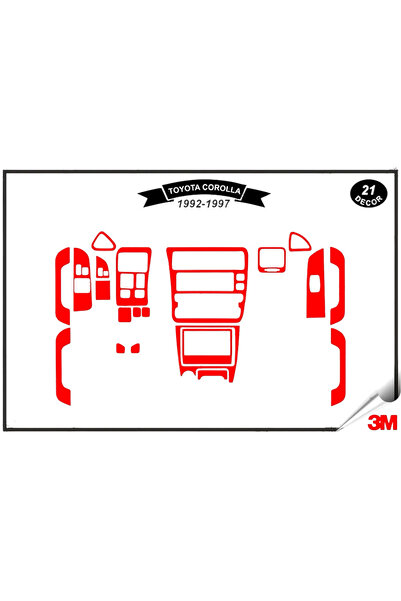 emrgarage Toyota Corolla Efsane Kasa 1992-1997 Torpido Konsol Trim Göğüs Maun...