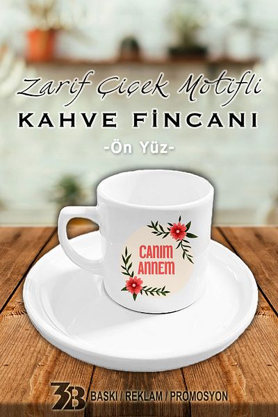 3B BASKI REKLAM PROMOSYON My Lady Series Coffee Cup and Saucer-My Lady Mother-3Bfi̇ncan003