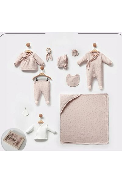 Cassiope Incibaby 10-Piece Muslin Baby Girl - 100% Organic Cotton Newborn Newborn Hospital Release
