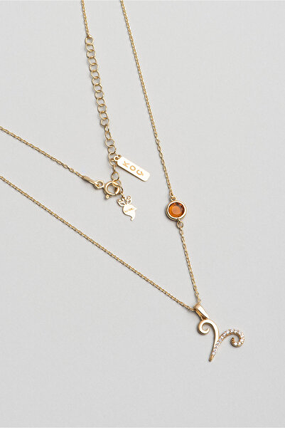 So CHIC... Zodyak Koleksiyonu Koç Burcu 18 Ayar Sarı Altın Kaplama 46 Cm Gümüş Kolye