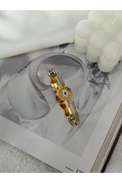 İNN JEWELLERY سوار بمشبك فولاذي مع شكل عين مضاد للتشوه (ضمان المستورد لمدة عامين)