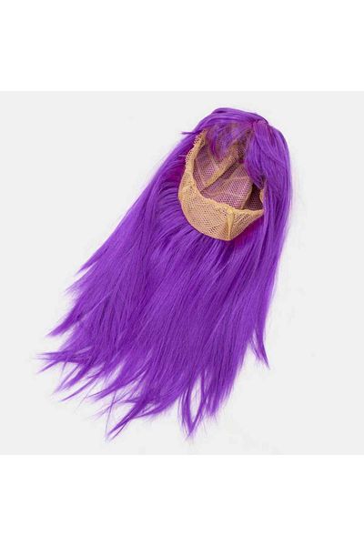 Skygo Purple Color Straight Cut Long Party Wig False Hair