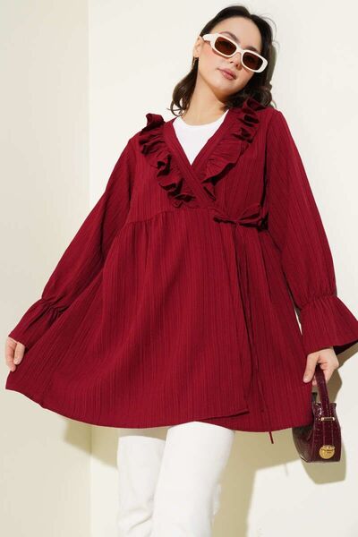 YILMAZBARMAZ Women's Ruffled Linen Cap