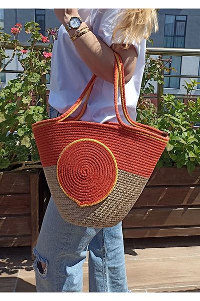 Pınar Gündoğdu Collection Straw Bag Straw Beach Bag Handmade Design Straw Bag