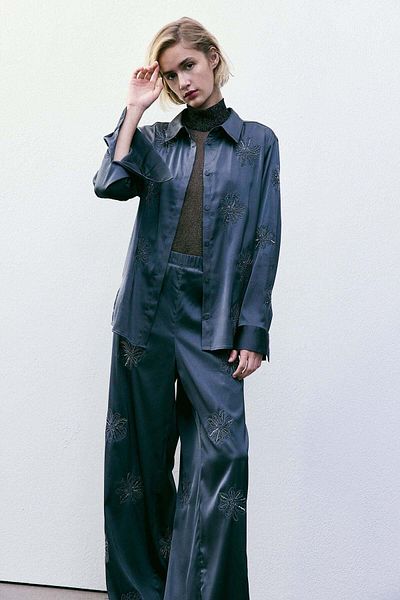 H&M Embroidered trousers