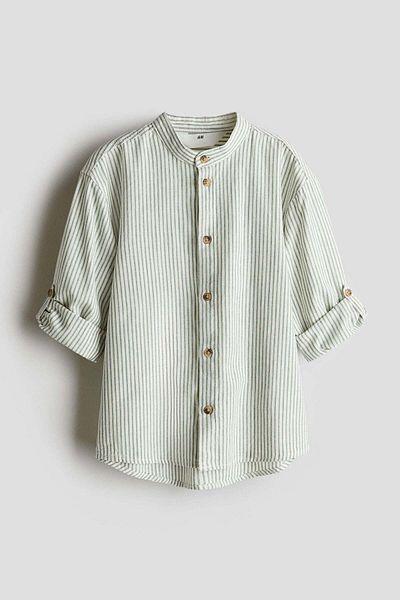 H&M Linen-blend Grandad Shirt