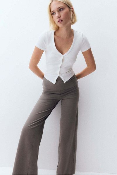 H&M Foldover-waist Jersey Trousers