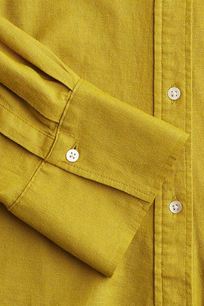 H&M Gathered linen-blend shirt