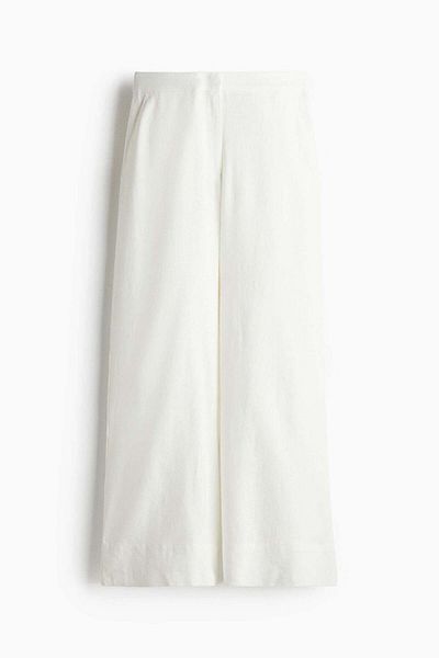 H&M Wide linen-blend trousers