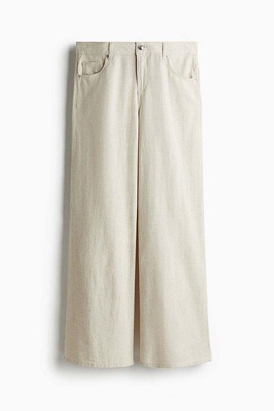 H&M Wide linen-blend trousers