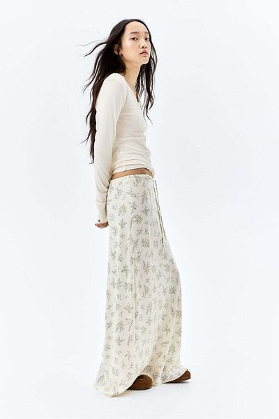 H&M Satin drawstring skirt