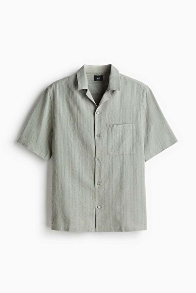 H&M Regular Fit Linen-blend resort shirt