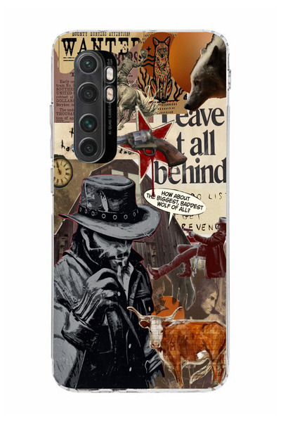 moonset Xiaomi Mi Note 10 Lite Uyumlu Kovboy Tasarımlı Baskılı Şeffaf Telefon...