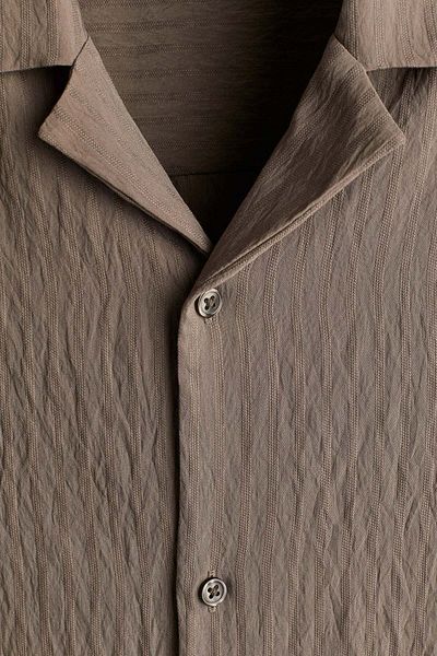 H&M Loose Fit Crinkled Resort Shirt