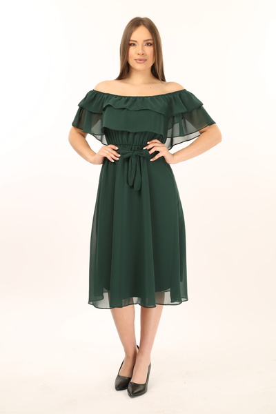 MACFLY Φόρεμα σιφόν με βολάν 583307