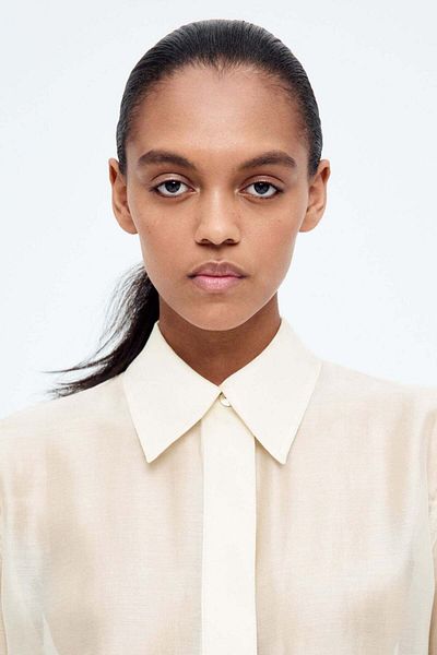 H&M Waisted sheer shirt