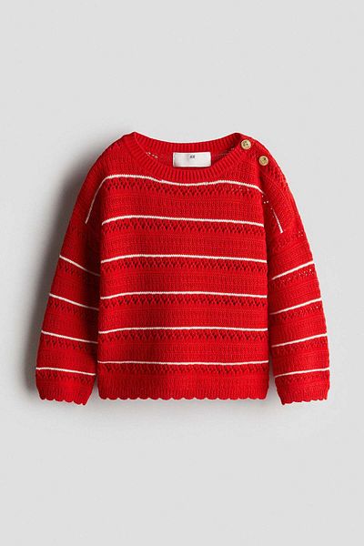 H&M Pointelle-knit cotton jumper