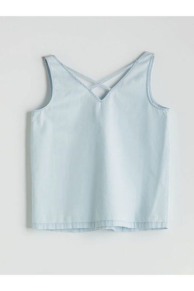 LC Waikiki Bluză LCWAIKIKI Classic Indigo cu decolteu în V