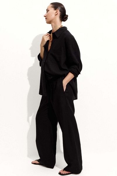 H&M MAMA Before & After linen-blend trousers