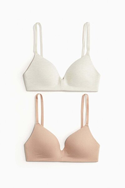 H&M 2-pack padded non-wired cotton bras