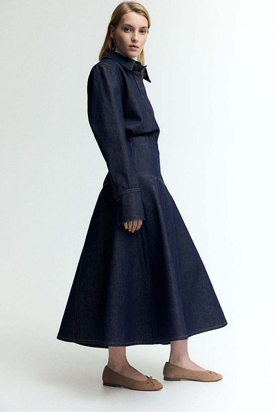 H&M تنورة جينز بتصميم A