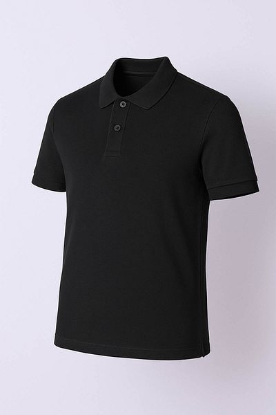 trender Polo Neck Black Men's T-Shirt 2127