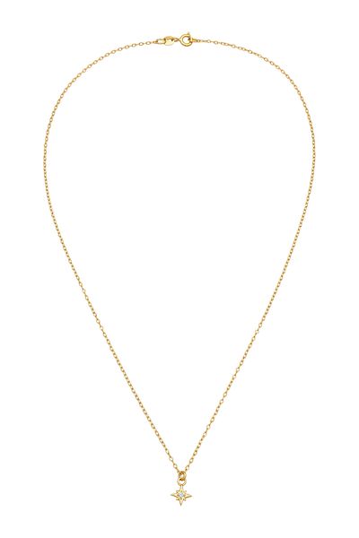 ELLI Halskette Kette mit Stein Damen Stern Anhänger Feine Gliederkette Glaskristalle Xilion Schliff Weiß 925