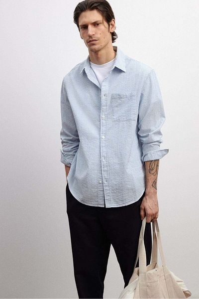 H&M Loose Fit Seersucker shirt