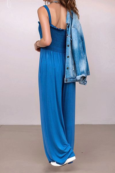 bacc Indigo Strappy Viscon Casual Jumpsuit Bcbsk-25700-K7142