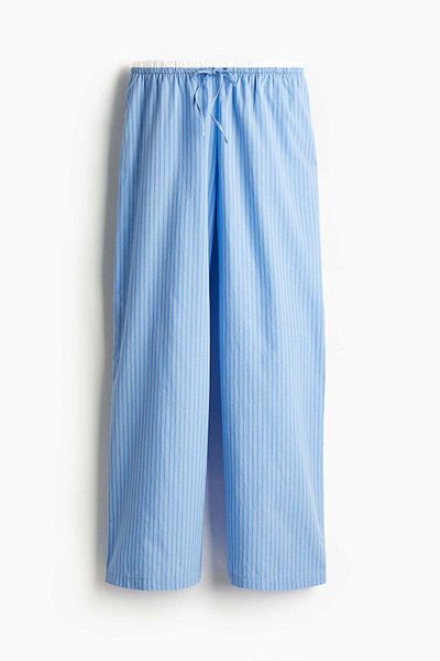 H&M Double-waistband poplin pyjama bottoms