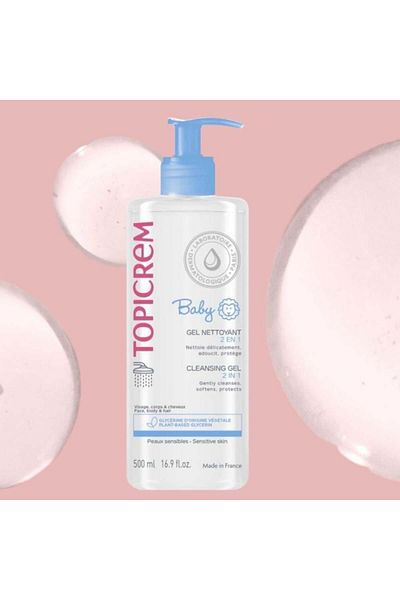 Topicrem Baby Cleansing Gel for Face, Body and Hair 500ml
