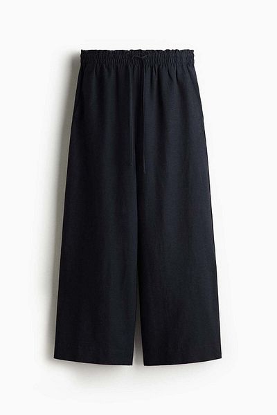 H&M Cropped Linen-blend Trousers