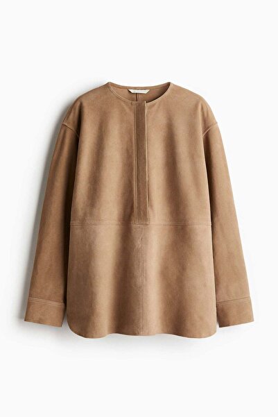 H&M Suede popover blouse