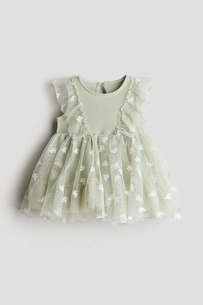 H&M Printed tulle-skirt dress