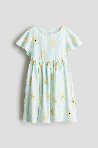 H&M Flutter-sleeved Cotton Dress