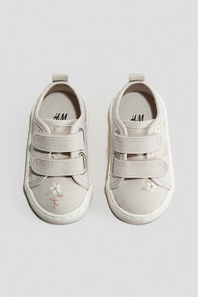 H&M Embroidery-detail canvas trainers