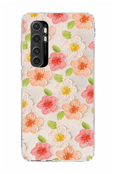 moonset Xiaomi Mi Note 10 Lite Uyumlu Çiçek Tasarımlı Baskılı Şeffaf Telefon ...