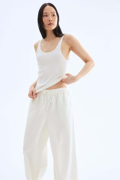 H&M Wide linen-blend trousers