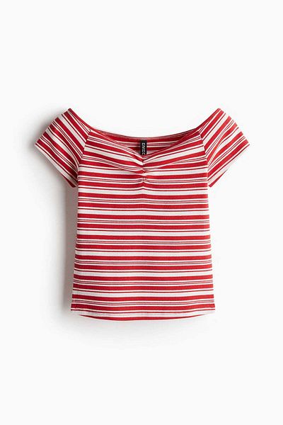 H&M Ribbed Boat-neck Top