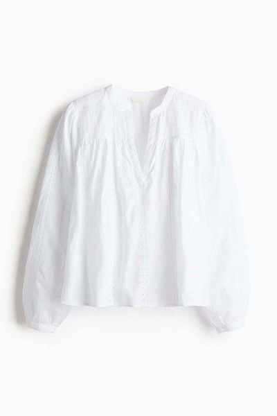 H&M Embroidered Cotton Blouse