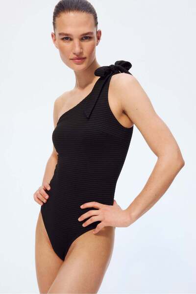 H&M Padded-cup one-shoulder swimsuit