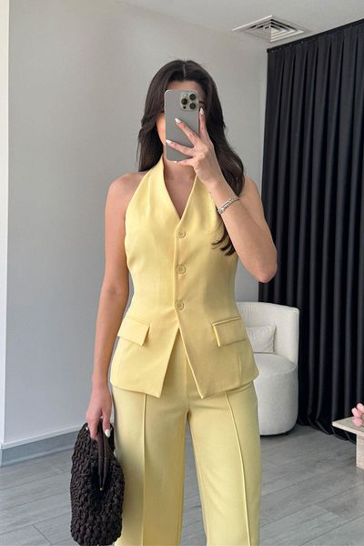 ECEMİ Leila Yellow Vest Pants Set