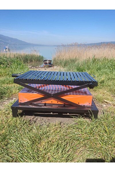 ALKAN KALIP Sac Izgaralı Yükseklik Ayarlı Sabit Ayaklı Mangal