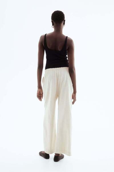 H&M Cropped linen-blend trousers