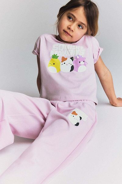 H&M 2-piece Printed Top And Joggers Set