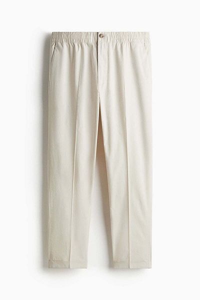 H&M Regular Fit Cropped Cotton Trousers