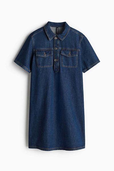 H&M Short-sleeved denim dress