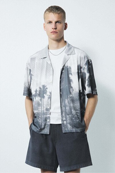 H&M Loose Fit Mesh resort shirt