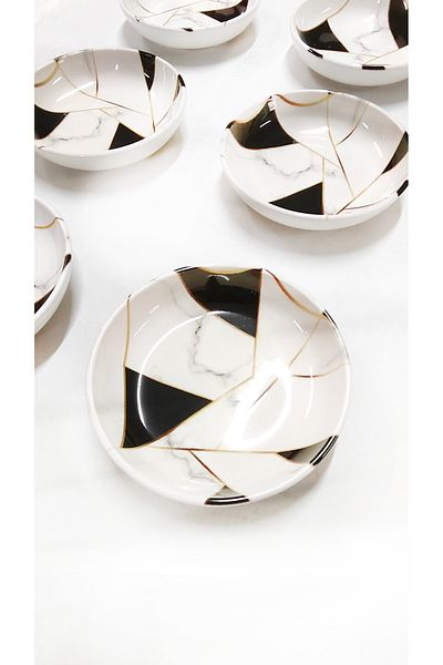 Babion 6 Pieces Mosaic Ceramic Bowl Breakfast Set, Set 12cm