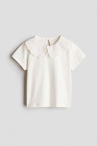 H&M Broderie-anglaise-collared top